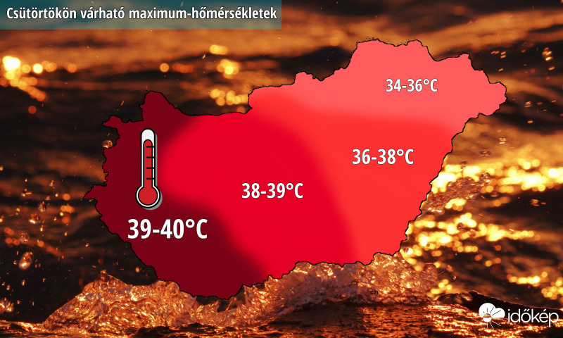 Csütörtökön lesz a hőség csúcspontja