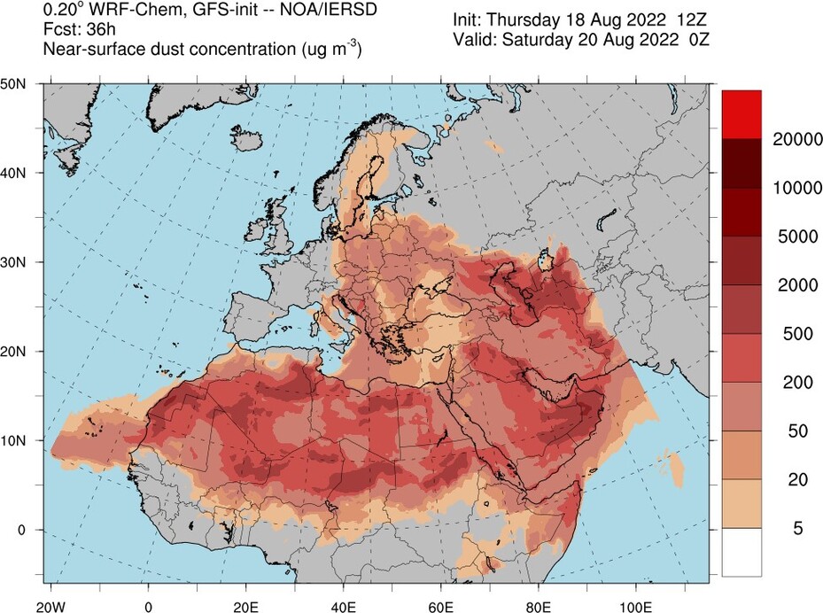 Légköri por előrejelzés