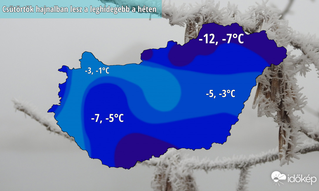 Csütörtökre várható minimumok