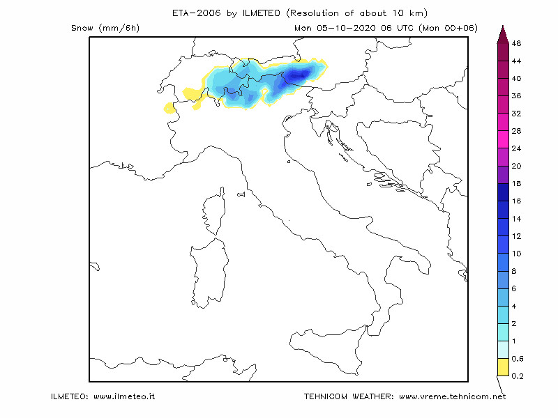 Havazás 10.05. Forrás: ilmeteo.it