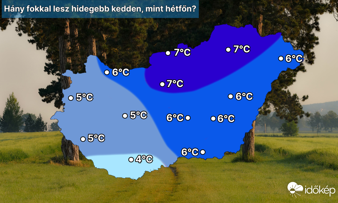 Lehűlés jön keddre