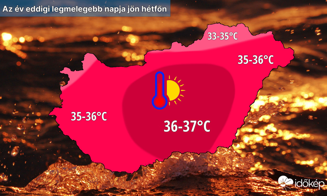 Hétfőn lesz a legmelegebb