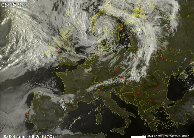 Műholdkép 07.29. /Forrás: Sat24/