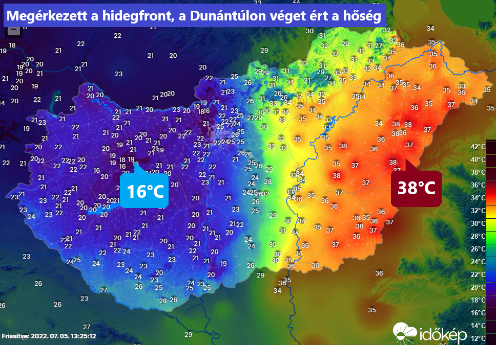 Hőtérkép 13:25-kor