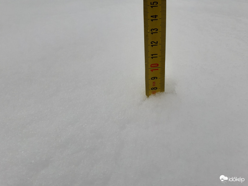 Hóvastagság tszf. 310 m-en kora délután