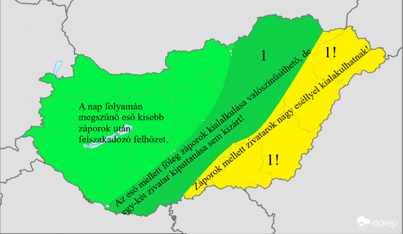 Zivatarok az ország keleti felén