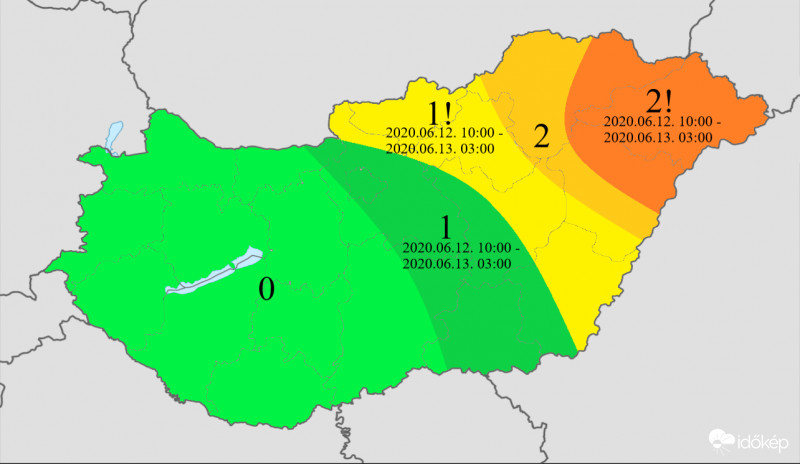 Északkeleti zivatarok, néhol heves eseményekkel