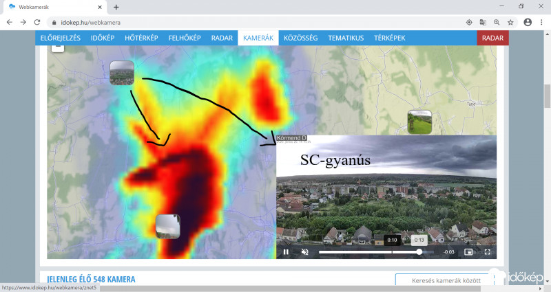 Szupercella-gyanús góc Zalaegerszeg környékén 2