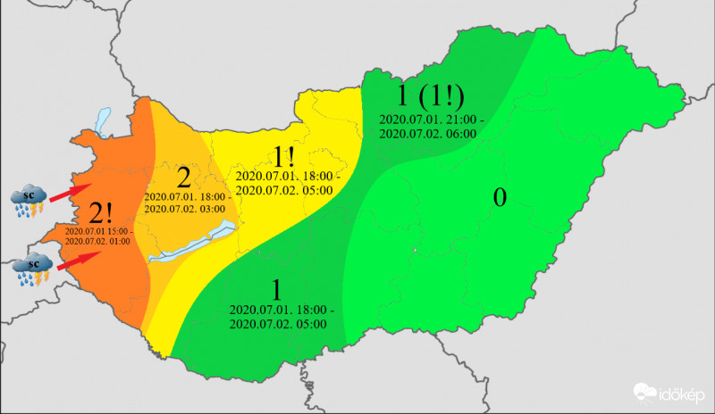 Hevesebb zivatarok esélye a dunántúli tájakon