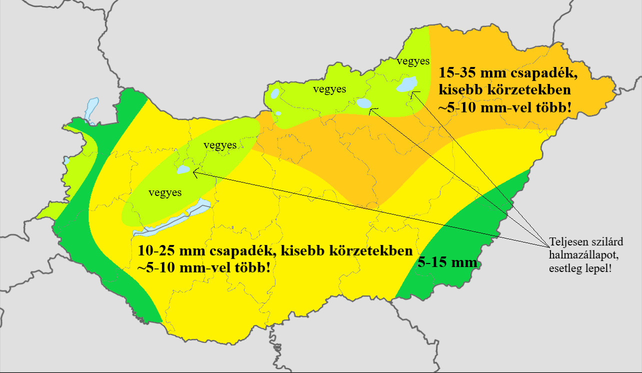 Mediterrán ciklon, lehűlés, az év első hópelyhei