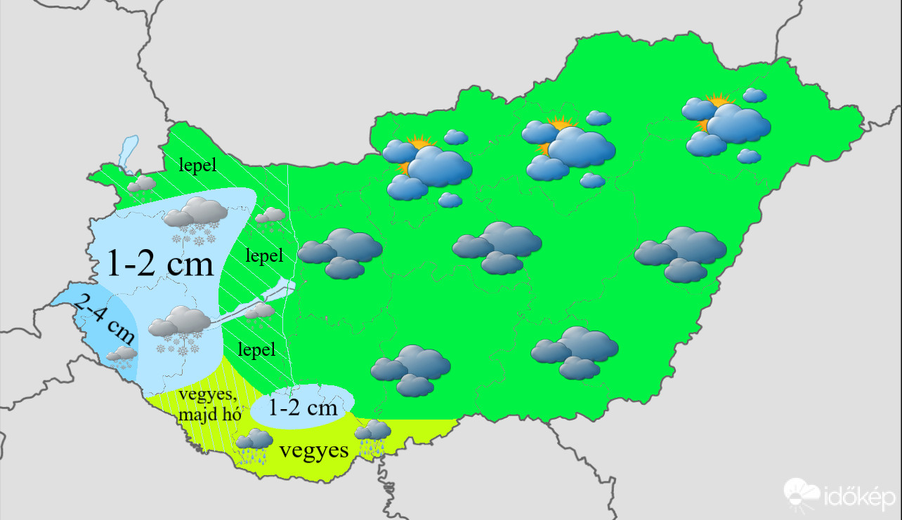 Ismét vegyes csapadék, ismét a Dunántúlon