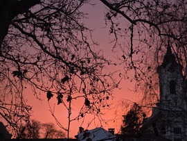 Tüzes naplemente vihar után