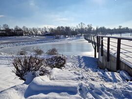 Befagyott a Kopaszi gát öble