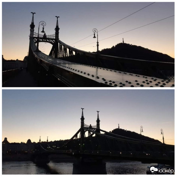 Szabadság híd esteledéskor.